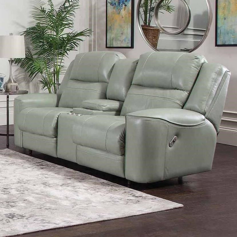 Franklin 762 76235 Casual Dual Power Reclining Console Loveseat with